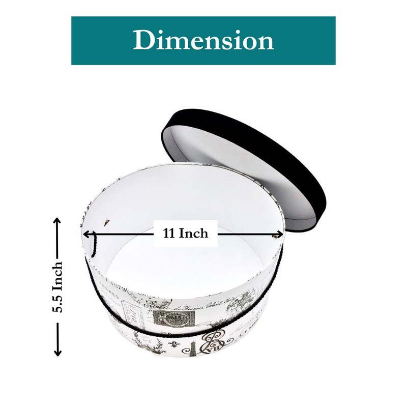 Sarah's Hat Boxes Classic Paris Hat Box – 11" x