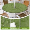Britown Green Palm Round Outdoor Tablecloth With Umbrella Hole, Retro