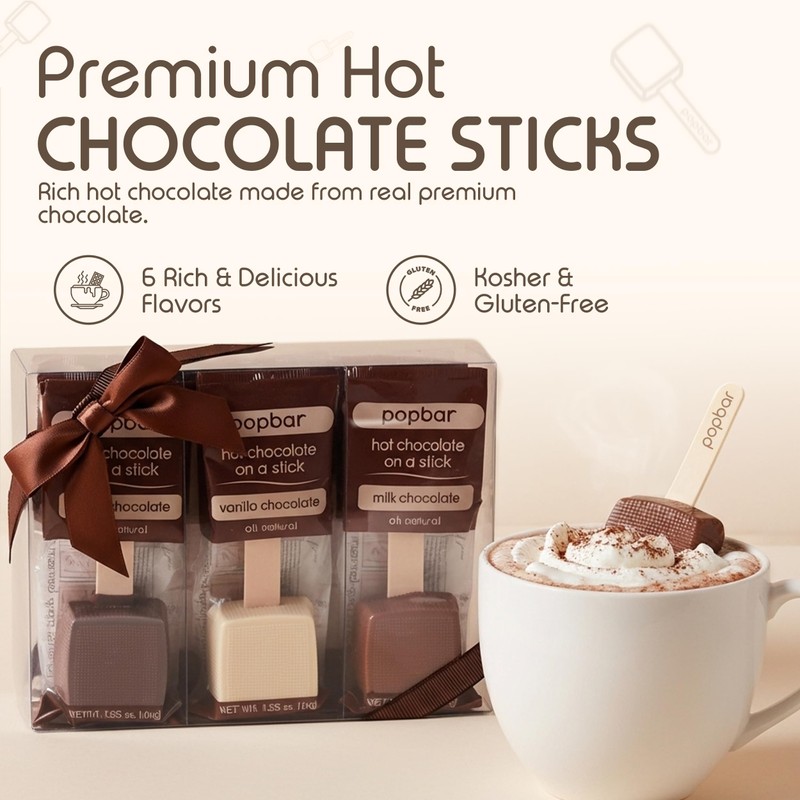 Popbar - Hot Chocolate Sticks - 6 Pack Variety Gift
