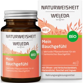 WELEDA Naturweisheit Mein Bauchgefühl - Organic Dietary Supplement Supports Digestion & Liver with Bitter Substances from Milk Thistle, Ginger & Artichoke (46 Capsules - Lactose & Gluten Free, Vegan)