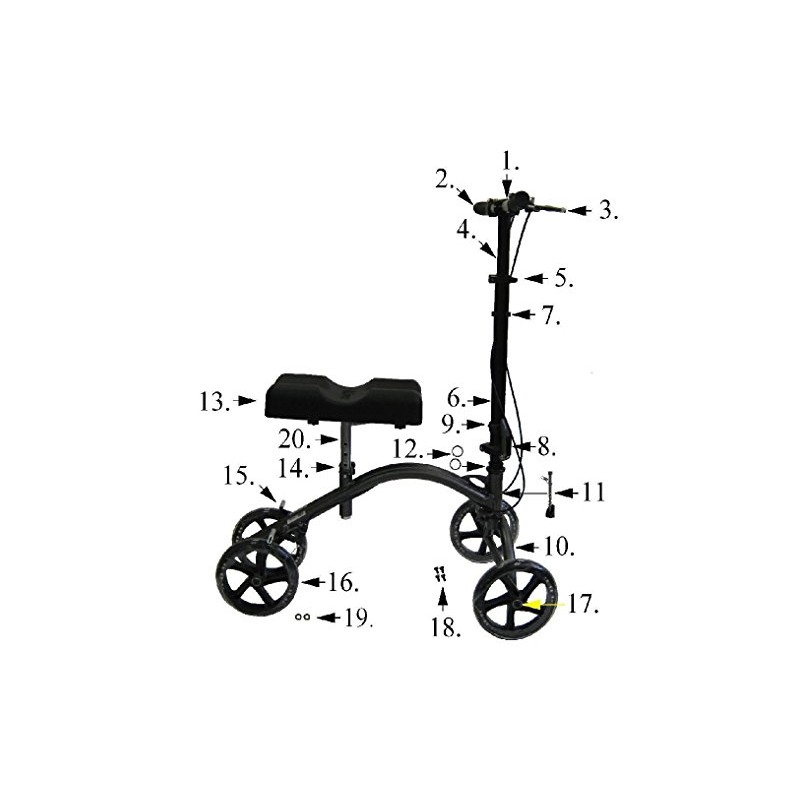 Replacement Parts for Drive 790/796/DV8 Knee Walkers - 19.Front Wheel