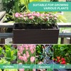 Aoodor 4Pcs 19.5" Rectangular Window Box Wall Mount/Railing Planter, Self-Watering