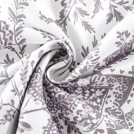 DriftAway Isla Paisley Floral Pattern Blackout Thermal Insulated Window Curtain Valance Rod Pocket 52 Inch by 18 Inch Plus 2 Inch Header Gray