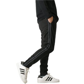 LaFleuree Men's Warm Fleece Lined Jersey Pants, Stretchy, Sideline, Underneath, UPF 50+ UV Protection, UC3-Black x Charcoal (Slim Hem Zipper)