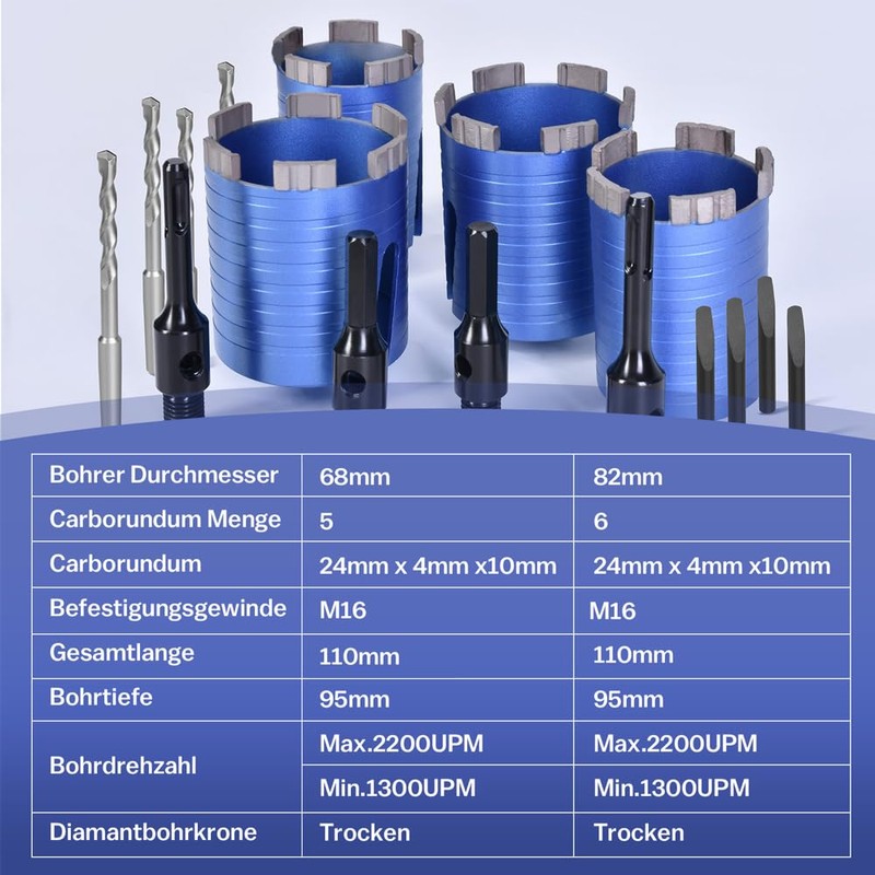 M16 Turbo Diamond Can Countersink 68 mm Including SDS-Plus 95