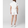 [BLANKNYC] Womens White Denim Shorts Sleeve Romper with Patch Pockets,