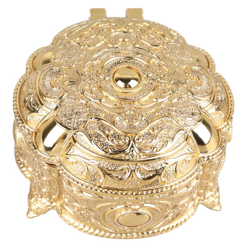 Metal Jewelry Box Innovative Light Luxury Shell Flower Round Trinket