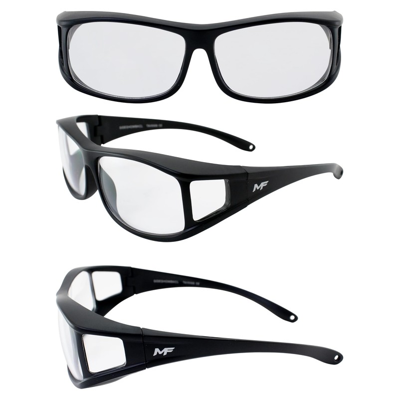 MotoFrames Sideshow Fit Over Glasses OTG Safety Motorcycle Glasses Matte