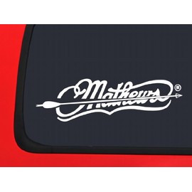 Mathews Archery Logo with Arrow - White Hunting window decal sticker