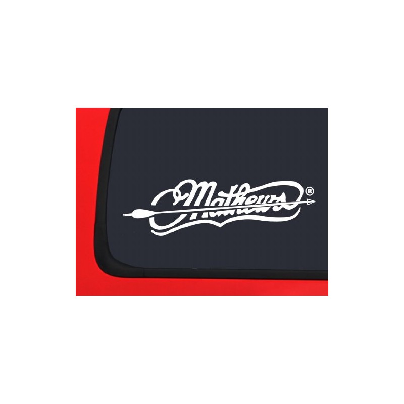 Mathews Archery Logo with Arrow - White Hunting window decal