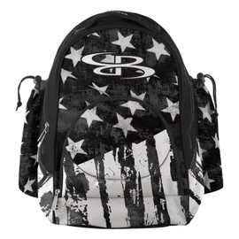 Boombah Tyro Baseball/Softball Bat Backpack - 20" x 15" x 10" - USA Stars & Stripes Black Ops Black/White