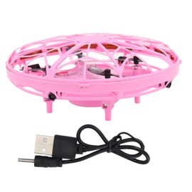 UFO Mini Hand Drone Motion Sensor Flying Ball Toys Drone with LED Light Induction Kids Drone Toys Pink