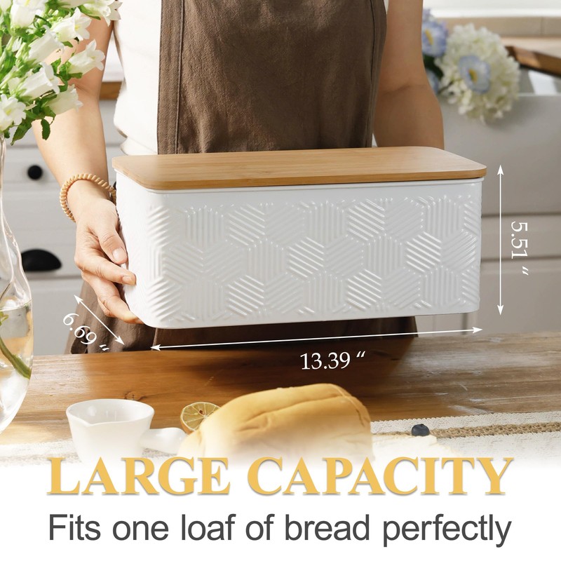 HOME PALETTE Large Bread Box for Kitchen Countertop Corner Breadbox