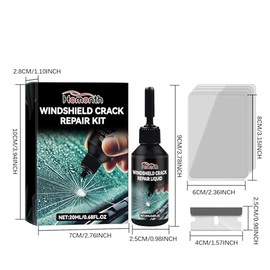 2 Pcs Kit de Reparaci?n de Grietas en el Parabrisas | Kit de Reparaci?n para Eliminar Grietas en el Cristal, L?quido de Reparaci?n de Cristales, Herra