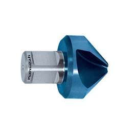 KARNASCH 201195030 Conical Countersink 90 ° with Weldon Steel Shank HSS-XE + Blue-Tech Coating, 3 Blades, 30 mm Maximum Diameter, 4 mm Mini Diameter, 47 mm Length