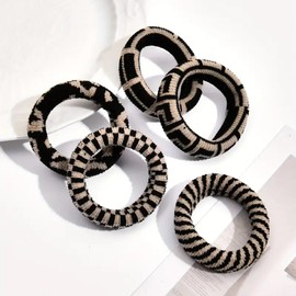 Pack of 5 Scrunchie Hair Bands Tribal Dual Tone Hair Accessories Seamless Retro