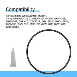 POCPUNAB WS03X10038 UCRING Water Filter Housing O-Ring Compatible with GE Whole House Water Filter Gasket Replacement with 5 Gram Grease for GXWH20S GXRM10RBL GX1S01R GXWH20F, 3 Pack