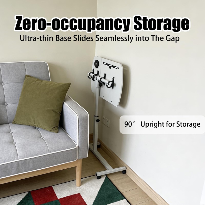 onaner Laptop Table for Couch,Height Adjustable Moving Desk with Wheels