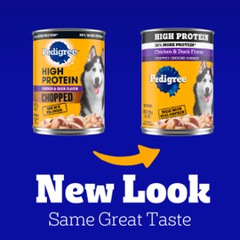 Pedigree High Protein Adult Soft Wet Dog Food, Chopped Chicken & Duck Flavor, 13.2 oz. Cans (12 Count, Pack of 1)