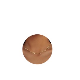 MJartoria Dainty Choker Necklace for Women 14K Gold Plated Satellite Bead Gold Chain Choker Necklace Trendy Minimalist Satellite Bead Choker Jewelry Gifts