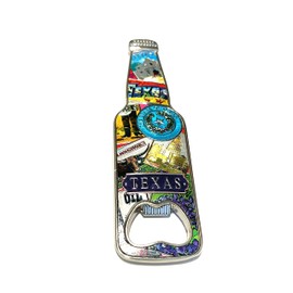 Sureg States Souvenir Bottle Opener Magnet Retro Bottle Shaped Collectible Design (Texas Design)