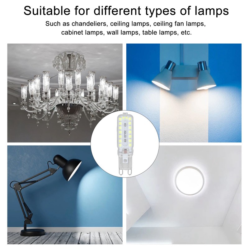 6pcs G9 LED Bulbs 7W Dimmable 360° Illumination Replacement Light