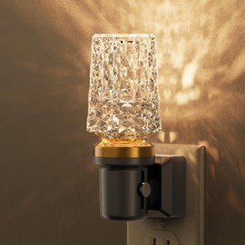 L LOHAS LED Night Light,Plug in Night Light with Light Sensor,Brightness Dimmable,3000K Soft White,Crystal Decorative Nightlight for Bathroom Bedroom Hallway Home Decor