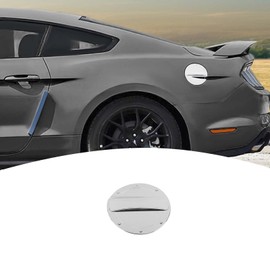 PDKLIN for Mustang Fuel Filler Door Gas Tank Cap Cover Trim for Ford Mustang 2015-2023 Chrome Exterior Accessories