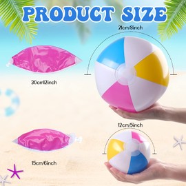 Zhanmai 30 Pcs Beach Ball 4 Color 4-5 Inch 8-12 Inch Inflatable Beach Balls Party Favors for Summer Outdoor Party Birthday Pool Party Toys Summer Outdoor Activity Fun Gifts
