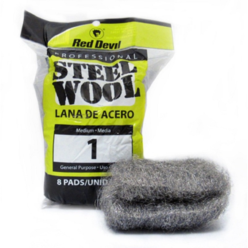 Red Devil 0324 Steel Wool, 1 Medium, (Pack of 8)