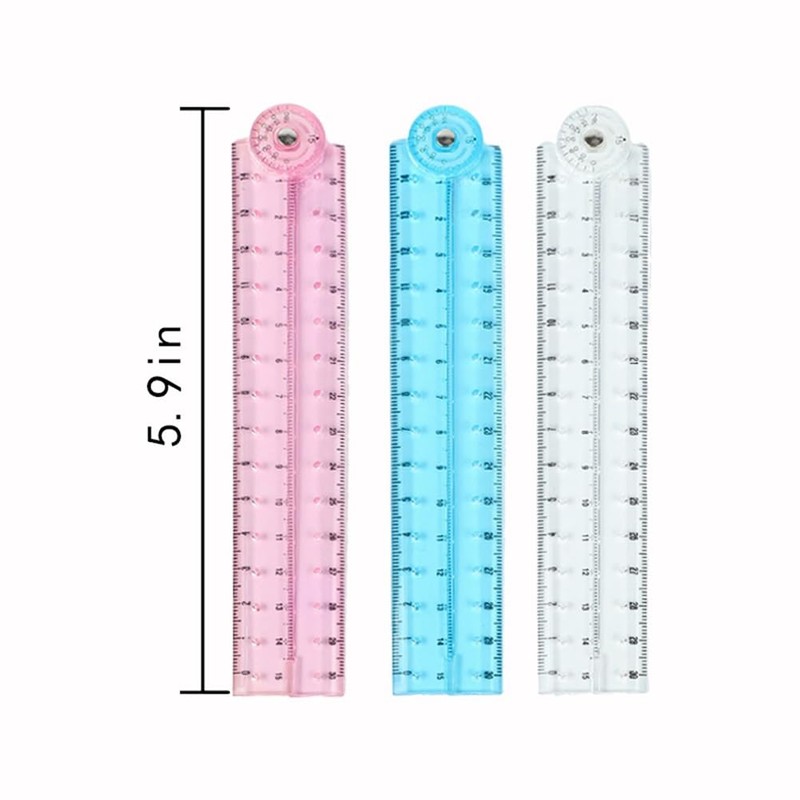 3 Pcs Folding Ruler Clear Ruler Soft Ruler for School