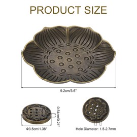 sourcing map 2pcs Flower Incense Holder, Incense Burner Holder, Plum 9 Holes, Gourd-Shape Ash Catcher for Yoga Room Living Room Bedroom Home Decor Bronze