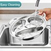 WOYAODONG 4Pcs Stainless Steel Divided Plates, 304 Stainless Steel Cute
