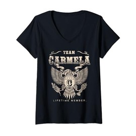 Womens Team Carmela Lifetime Member - Carmela Name V-Neck T-Shirt
