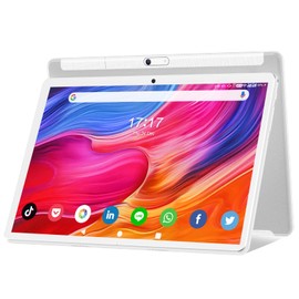 Tablet 10.1 inch Android 12 Tablet 2024 Latest Update Octa-Core Processor with 64GB Storage, Dual 13MP+5MP Camera, WiFi, Bluetooth, GPS, 512GB Expand Support, IPS Full HD Display (Silver)