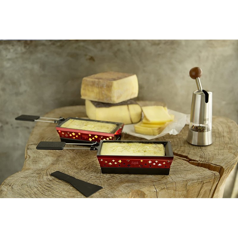 Kuhn Rikon 32172 Mini Raclette Set, Alpine Glow Red, Steel,