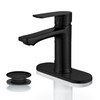 BELZ Matte Black Bathroom Faucet, Modern Single Handle One Hole
