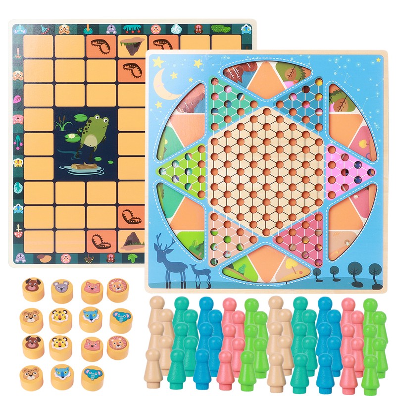 Animal Checker Children Chess Toys Educational MultiFunction Desktop Games Toy(#1