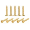 sourcing map Brass Wood Screws, M3x20mm Phillips Flat Head Self