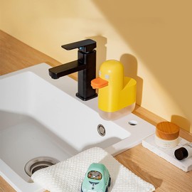 Gsycle Automatic Soap Dispenser, Cute Electric Soap Dispenser Automatic Foaming Soap Dispenser Cartoon Yellow Duck Shape Kids Touchless Hand Soap Dispenser for Bathroom(Yellow)