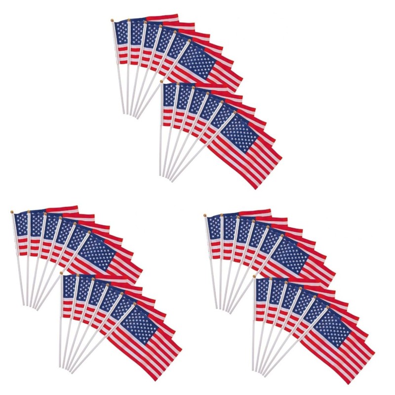 BESPORTBLE 3sets Mini American Flags Stick Quality Waving Flag for