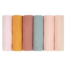 Aolso Baby Waschlappen, 6 Stück Babyquadrat aus reiner Baumwolle, Baby Baumwolle Tücher für Kinderbetten, Spucktuch für Babywindeln, Babyquadrat für Baby Junge und Mädchen (30 * 30cm)