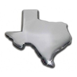 Texas Shape Lone Star State Flag Chrome Auto Emblem