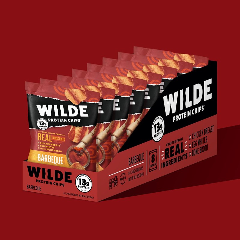 WILDE Barbeque Protein Chips, Thin and Crispy, High Protein, Keto