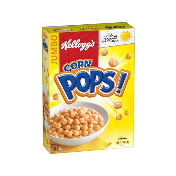 Kellogg's Corn Pops Cereal Jumbo Size 730 Gram 25.75 ounces Imported From Canada
