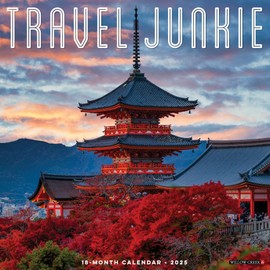 Willow Creek Press Travel Junkie Monthly 2025 Wall Calendar (12" x 12")