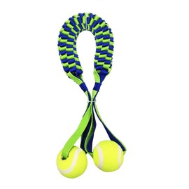 PETS&MORE Juguete para Perros con Cuerda y Pelota de Caucho | Resistente a Mordidas, Ideal para Juegos de Lanzar y Tirar | Limpia Dientes y Fortalece Mandíbula
