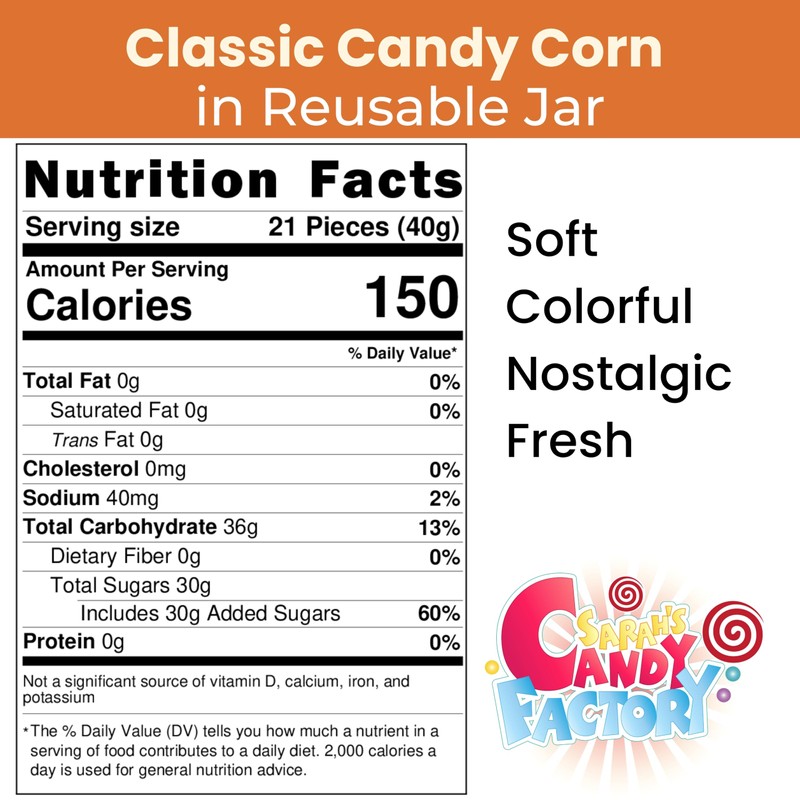 Sarah's Candy Factory Candy Corn in Jar (6 Lbs)