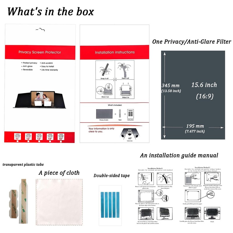 SUBDUEDLT 15.6 inch Privacy Screen Filter, Protecting Your Privacy And