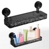 MIUUIPI Pack of 2 Movable Shower Shelves, Suction Cup, Bathroom